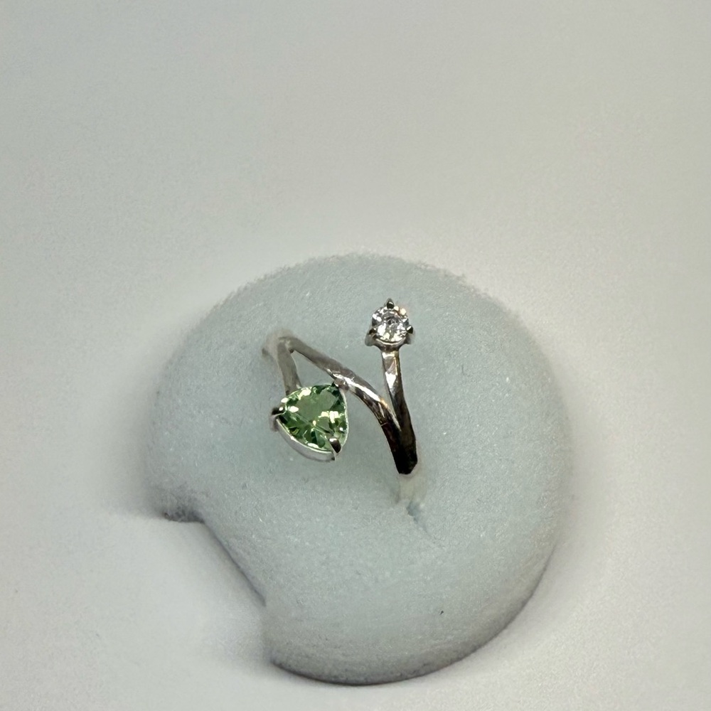 Handmade Beautiful Tourmaline & Zircon Gemstone 925 Silver Ring
